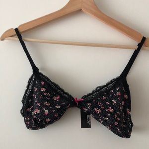 Jacob Floral Triangle Bralette with Lace Trim Women’s Large
